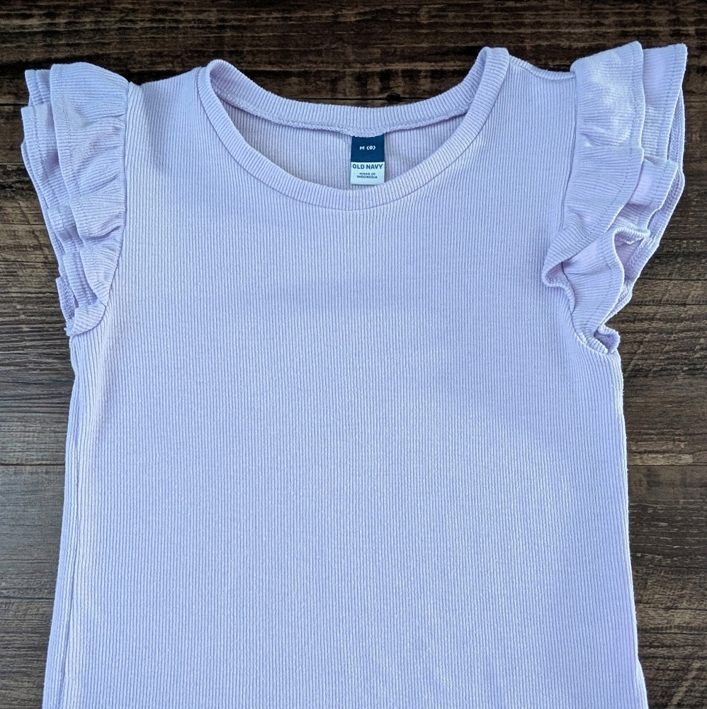 Old Navy Purple Ruffle Tee Shirt